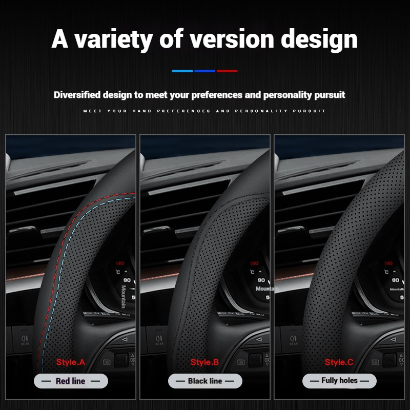 Leather Breathable Car Steerin - Car Steering Wheel Cover Anti Slip Breathable 评论和价格