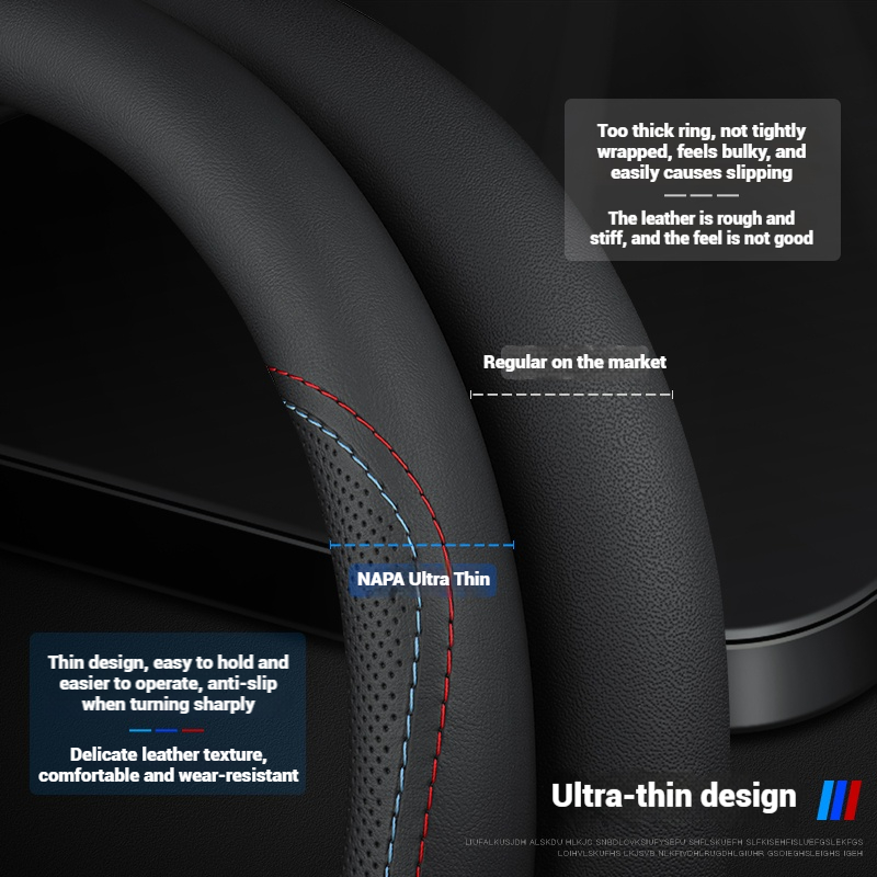 Leather Breathable Car Steerin - Car Steering Wheel Cover Anti Slip Breathable 评论和价格
