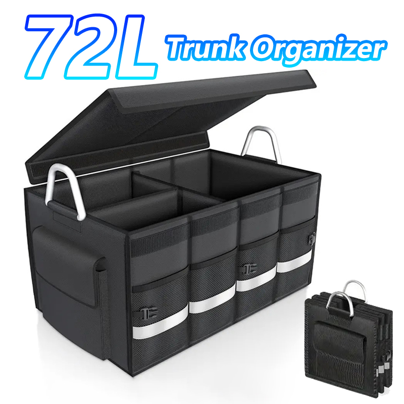Heavy-Duty 72L Trunk Organizer - Car Trunk Organizer Foldable Storage Box 评论和价格